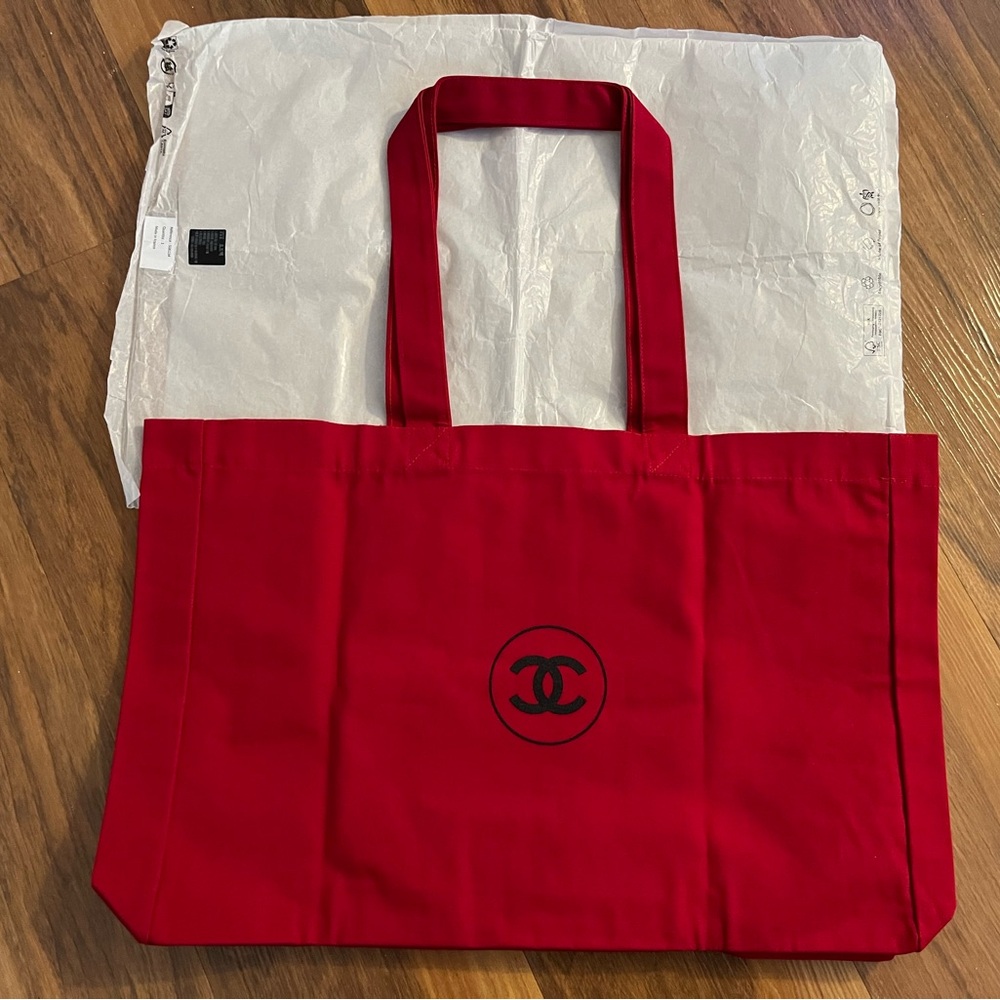 CHANEL Beauty early 2025 Red Canvas Tote Bag